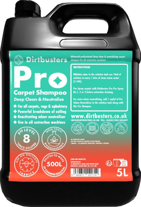 Dirtbusters Pro Carpet Cleaner Shampoo, Deep Clean & Neutralise