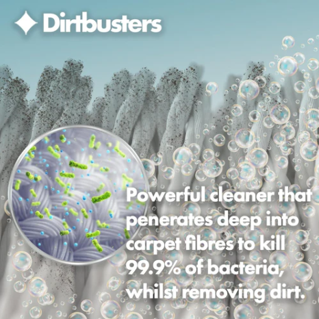 Dirtbusters Antibacterial Carpet Cleaner Shampoo, Kills 99.99% Of Bacteria